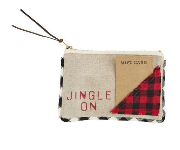 Jingle On Check Gift Pouch
