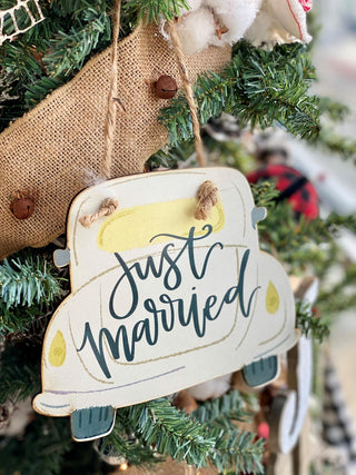 Just Married Car Ornament