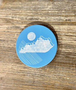 KY Blue Geometric Coaster
