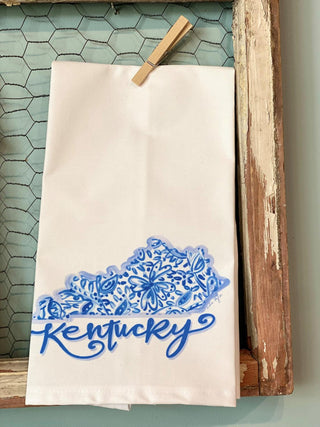 KY Blue Pottery Tea Towel