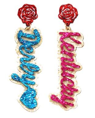 KY Derby Earrings Blue/Fuchsia