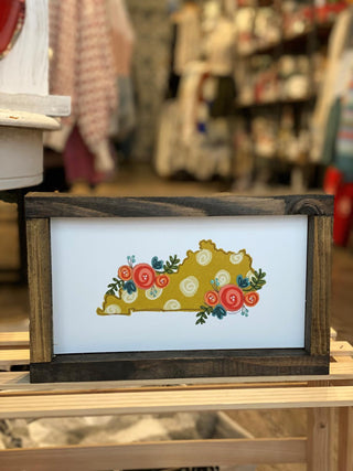 KY Floral Dot Med. Wood Sign
