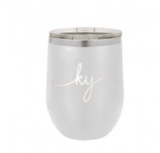 KY White 12oz Wine Tumbler