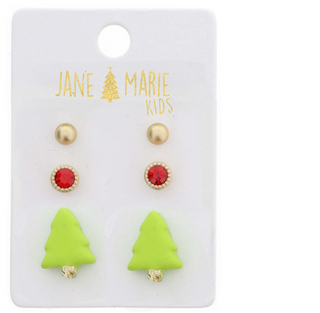 Kids Christmas Tree Earring Set