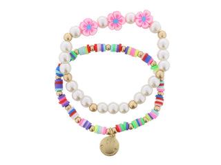 Kids Flowers Smile Bracelet Set