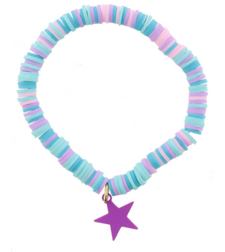 Kids Mint & Purple Star Bracelet
