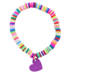 Kids Multi - Purple Heart Bracelet