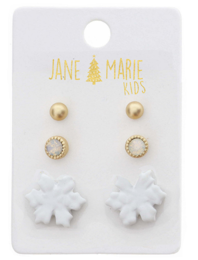 Kids Snowflake Earring Set