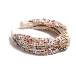 Knotted Boucle Headband Ivory