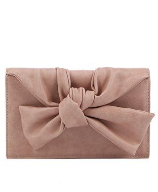 Knotted Bow Front Clutch Blush