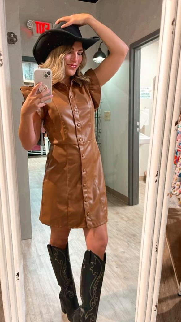 Know It All Leather Dress