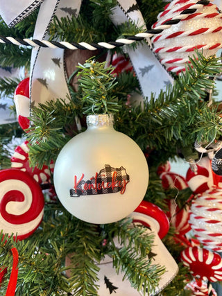 Ky Buffalo Check Ornament White