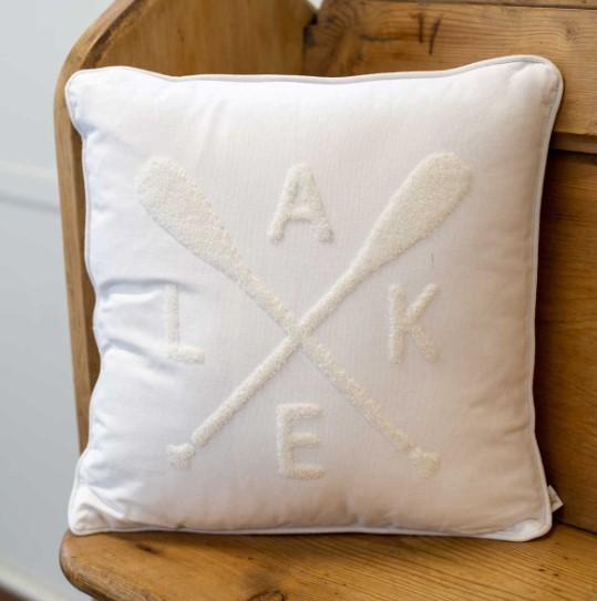 Lake Embroidered Pillow