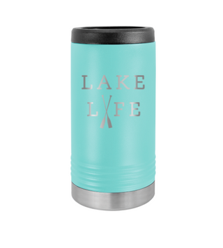 Lake Life Teal Slim Can Holder