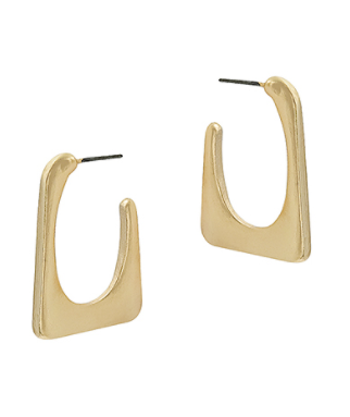 Large Gold Trapezoid Hoop