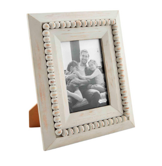 Large Grey Bead Wood Frame