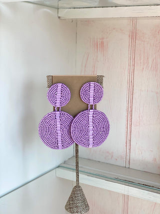 Lavender Double Disc Earring