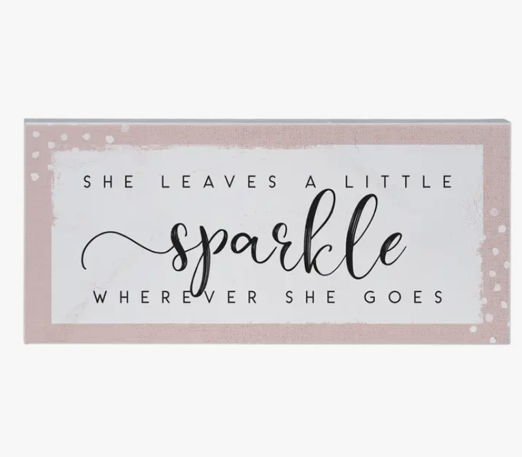 Leaves Sparkle Block Sign – Darling State of Mind