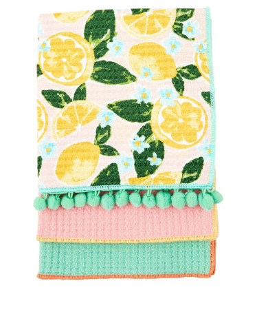 Lemon Floral Towel Set