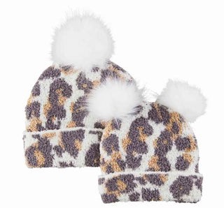 Leopard Mom Mini Beanie Set