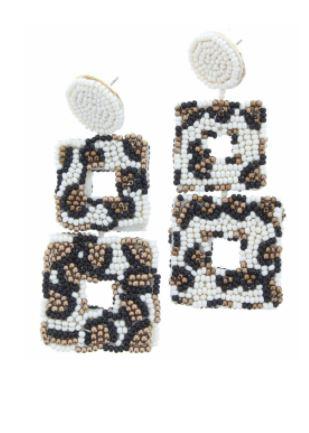 Leopard Squares Earring