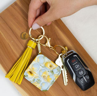 Light Blue Floral Pop Keychain