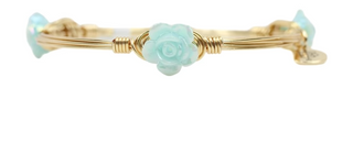 Bourbon & Boweties Light Blue Mini Rose Bangle