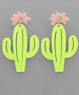 Light Green Cactus Earring