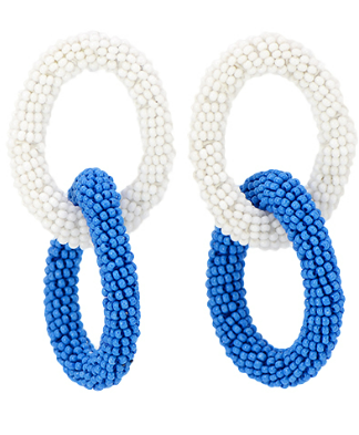 Linda Earrings Blue/White