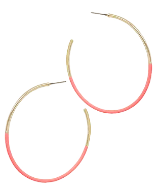 Lindsey Hoop Earrings Peach