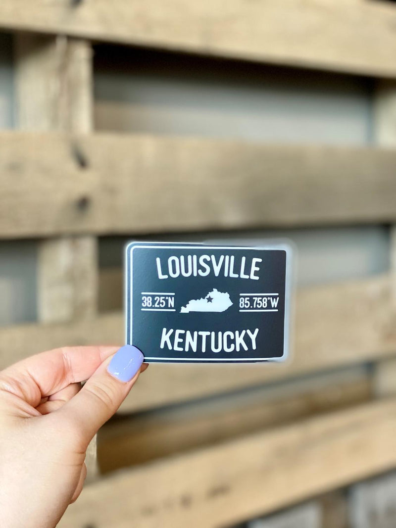 Louisville Lat Long Sticker