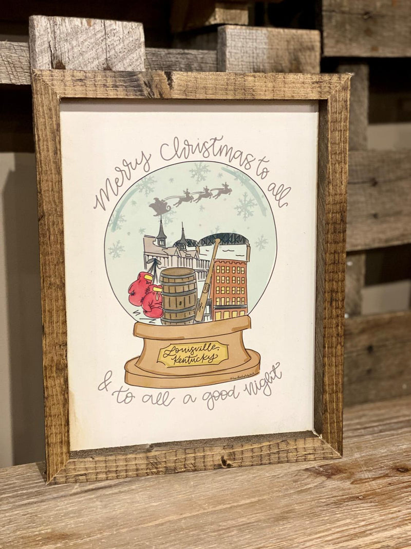 Louisville Snowglobe Wood Sign