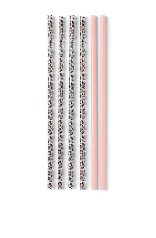Luxy Leopard Tall Straw Set