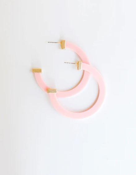 Large acrylic store hoop earrings