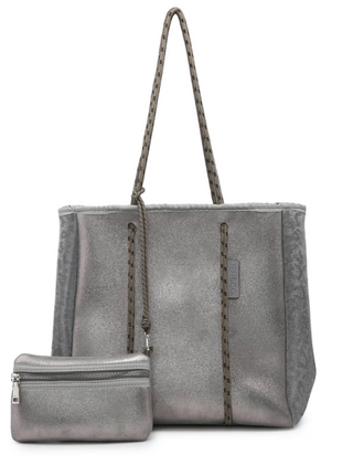 Meribella Tote-Cheetah/Silver