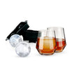 Whiskey Glass and Sphere Ice Tray Set