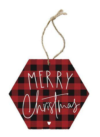 Merry Christmas Plaid Ornament