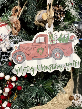 Merry Christmas Truck Ornament