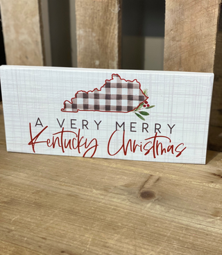 Merry Plaid KY Block Sign