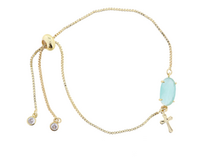 Mint Cross Bracelet