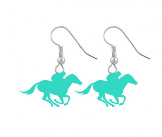 Mint Derby Horse Earring