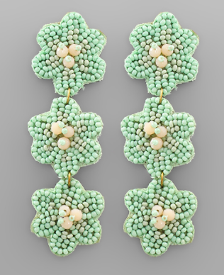 Mint Drop Flower Earring