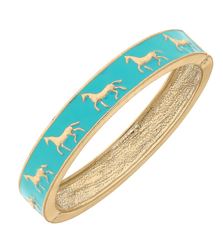 Mint Equestrian Hinge Bangle