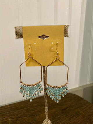 Mint Fringe Bead Earring