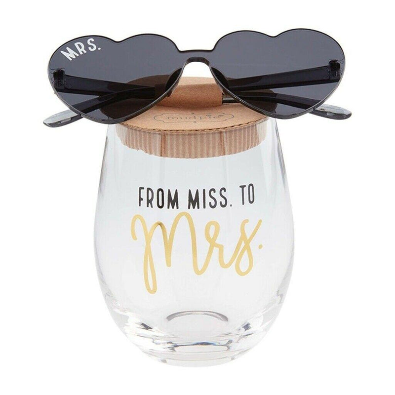 Miss To Mrs Wine Glass Set