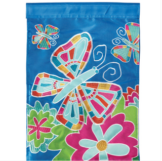 Mosaic Butterfly Garden Flag