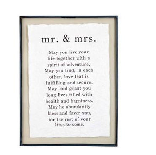 Mr & Mr Sentiment Glass Plaque