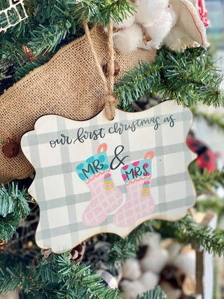 Mr Mrs Stocking Ornament