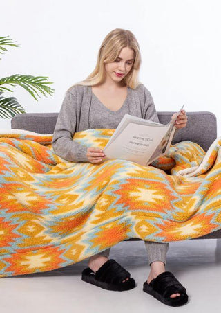 Multi Aztec Sherpa Blanket