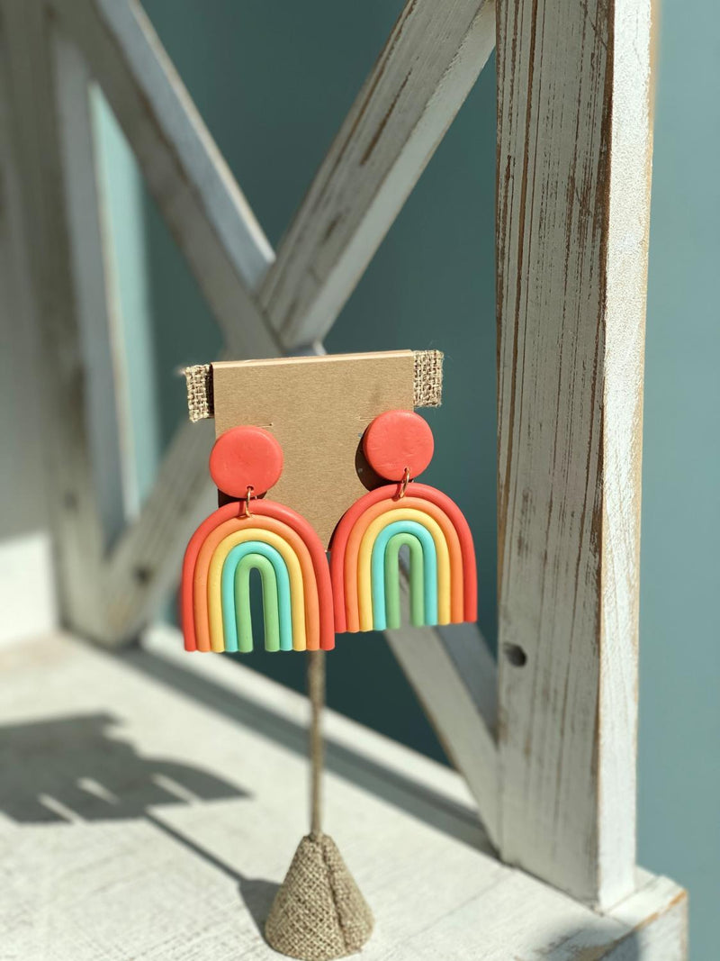 Multi Clay Rainbow Earring